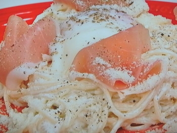 【ノンストップ】冷製温玉カルボナーラのレシピ・三ツ星シュフの食ナビ