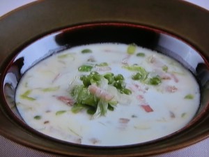 【上沼恵美子のおしゃべりクッキング】田舎風グリンピースのスープのレシピ・上沼恵美子・小池浩司・草野仁