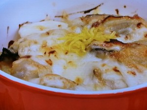 牡蠣とじゃが芋の味噌チーズ焼き