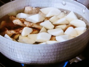 長芋と豚バラの炒め煮