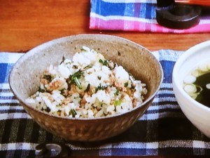 【キューピー３分クッキング】春菊とひき肉の混ぜごはんのレシピ・田口成子