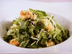 【上沼恵美子のおしゃべりクッキング】水菜とえごまのサラダのレシピ・上沼恵美子・小池浩司・鶴見辰吾