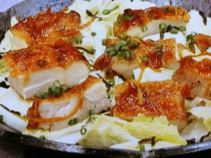 鶏肉の香り焼き白菜サラダ仕立て