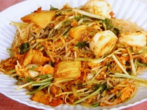 【きょうの料理】しらたきと切り干し大根のキムチ焼きそばのレシピ・ほりえさわこ