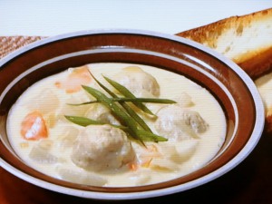 【きょうの料理】チキンボールのジンジャークリームシチューのレシピ・Mako(多賀正子)