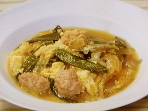 【きょうの料理】絹さやとつくねの卵とじのレシピ・舘野鏡子