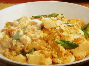 【キューピー３分クッキング】絹ごし豆腐と揚げ玉の卵とじのレシピ・藤井恵