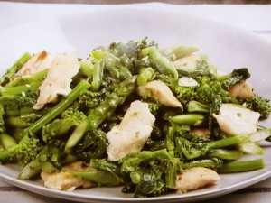 【キューピー３分クッキング】菜の花と鶏肉のアンチョビー炒めのレシピ・田口成子