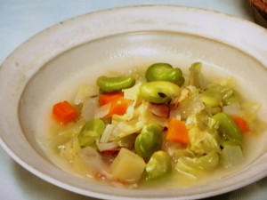 【きょうの料理】そら豆とたっぷり野菜のミネストローネのレシピ・渡辺有子