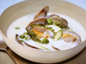 【きょうの料理】グリンピースとあさりのミルクスープのレシピ・渡辺有子