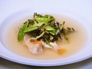 【きょうの料理】絹さやとクレソンの梅スープのレシピ・渡辺有子