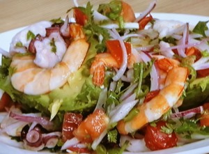 【きょうの料理】パクチーと魚介のマリネサラダのレシピ・生放送ＣＯＯＫ９・荻野恭子・谷原章介