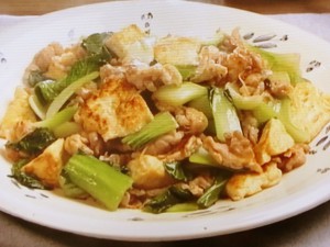 【キューピー３分クッキング】豆腐とチンゲンサイの炒めもののレシピ・田口成子