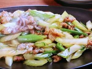 【キューピー３分クッキング】豚肉とセロリの辛み炒めのレシピ・田口成子