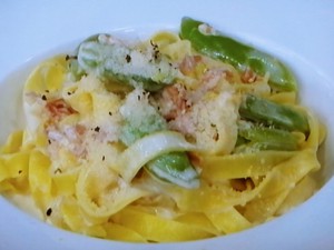 【キューピー３分クッキング】生ハムとスナップえんどうのレモンクリームパスタのレシピ・石原洋子