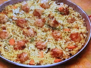 【ZIP！速水もこみちのMOCO''Sキッチン】もこみち流　チキンボールカレー風味パエリアのレシピ・速水もこみち