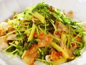 【きょうの料理ビギナーズ】豆苗と豚肉のたくあん炒めのレシピ・河野雅子