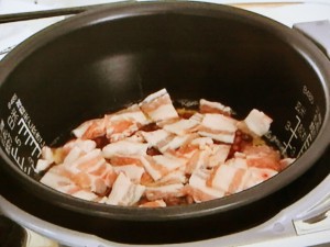 小豆と豚バラの炊き込みご飯