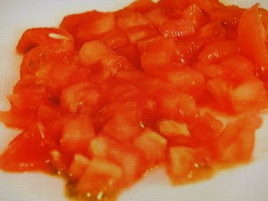 トマトと舞茸のにんにくスープ