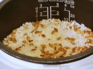 スーパー大麦の味噌チーズ焼きおむすび
