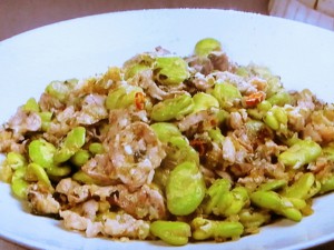 【キューピー３分クッキング】豚肉とそら豆の高菜炒めのレシピ・小林まさみ