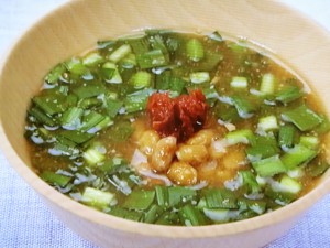 【きょうの料理】にらと納豆のみそ汁のレシピ・平山由香