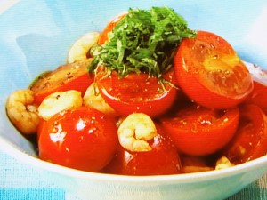 トマトとエビのバルサミコサラダ