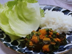 【おかずのクッキング】かぼちゃとにらのレタス包みのレシピ・土井善晴