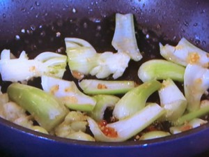 チンゲン菜と干しエビの炒め物