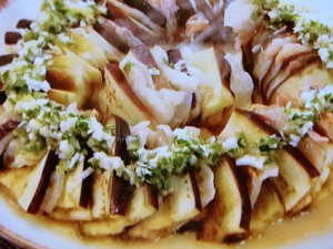 【ノンストップ】秋ナスのミルフィーユ蒸しのレシピ・坂本昌行・坂本昌行のOne Dish