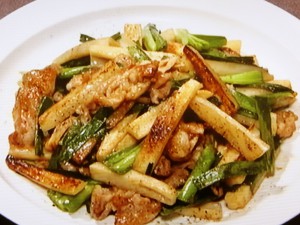 【きょうの料理】棒れんこんと豚こまのオイスター炒めのレシピ・市瀬悦子