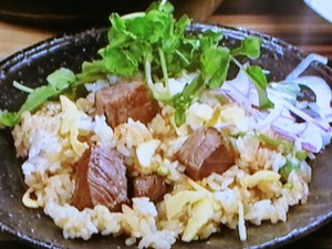 【キューピー３分クッキング】ステーキとクレソンの混ぜごはんのレシピ・満留邦子
