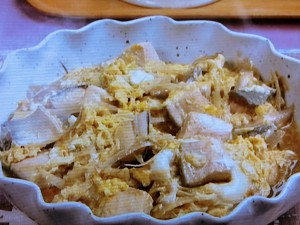 【キューピー３分クッキング】さばとごぼうの卵とじのレシピ・小林まさみ