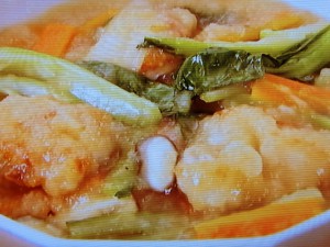 【ノンストップ】鶏とチンゲンサイのおろし煮のレシピ・坂本昌行・坂本昌行のOne Dish