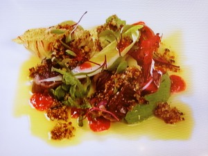 【きょうの料理】かつおの炙り サラダいぶりがっことごぼうのみそ漬けのソースでのレシピ・熊谷喜八・谷原章介
