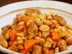 【キューピー３分クッキング】大豆と豚肉のしょうが煮のレシピ・石原洋子