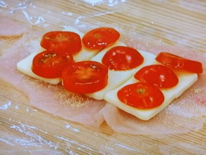 トマトチーズのささみカツ