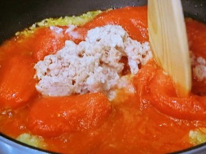 豆腐のツナトマトソースグラタン