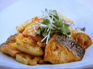 【上沼恵美子のおしゃべりクッキング】鮭とレンコンの照り焼きのレシピ・上沼恵美子・岡本健二
