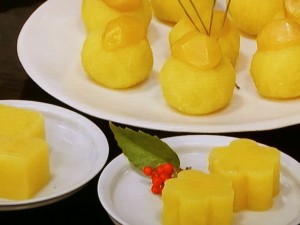 【キューピー３分クッキング】きんとんの茶巾絞り／りんごとさつま芋の寒天寄せのレシピ・満留邦子
