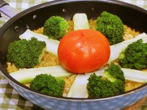 【ノンストップ】丸ごとトマトとブロッコリーのカレーピラフのレシピ・検索きょうのおしゃレシピ