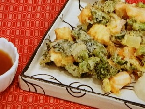 【ノンストップ】サーモンと菜の花のかき揚げのレシピ・笠原将弘・笠原将弘のおかず道場