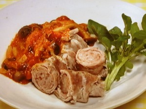 【きょうの料理】ぐるぐる肉巻き トマトソースがけのレシピ・本田明子