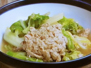 【キューピー３分クッキング】大きな肉だんごとキャベツの煮もののレシピ・小林まさみ