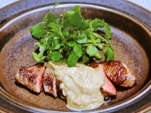 【きょうの料理】ステーキのごぼうソースがけのレシピ・藤井恵
