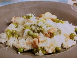 【キューピー３分クッキング】グリンピースと鶏肉のフライパンリゾットのレシピ・田口成子