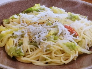 【キューピー３分クッキング】春キャベツとしらすのパスタのレシピ・石原洋子