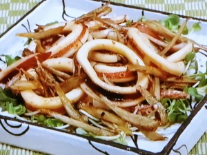 【ノンストップ】イカゴボウの照り焼きのレシピ・笠原将弘・笠原将弘のおかず道場