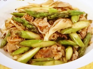 【あさイチ】豚肉とアスパラのバターポン酢炒めのレシピ・みんな！ゴハンだよ・小林まさみ