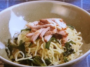 【キューピー３分クッキング】にらとチャーシューのあえめんのレシピ・石原洋子